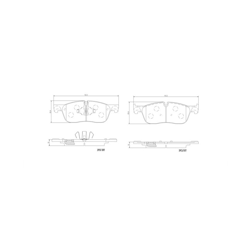 재규어 XE 2.0 15-현재 BREMBO 앞쪽 세라믹 브레이크패드 0HJ6