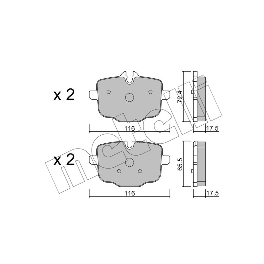 BMW X7 M50i G07 20-현재 METELLI 뒤쪽 브레이크패드 UC5V