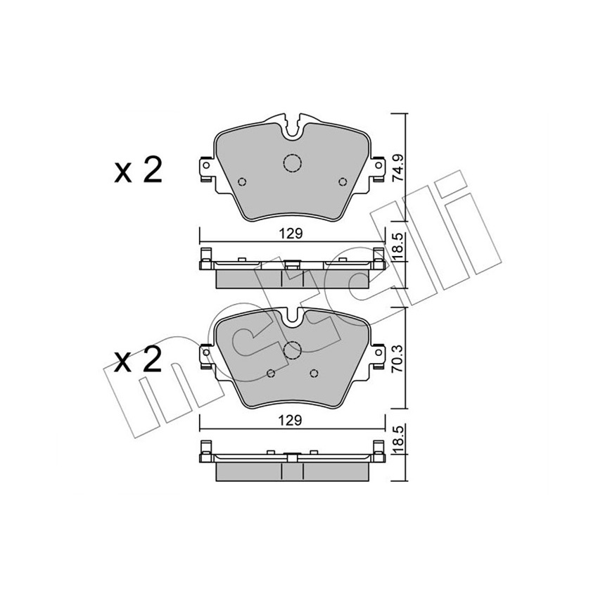 BMW X2 20d F39 17-23년 METELLI 앞쪽 브레이크패드 U0BE