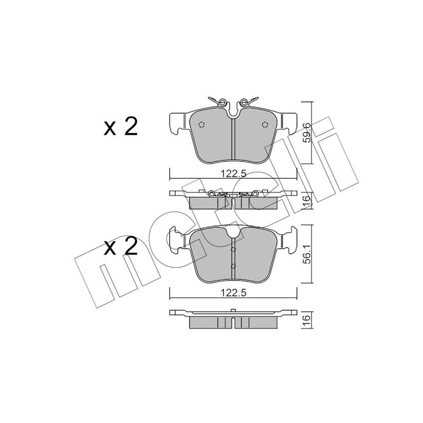 재규어 XE 3.0 S 15-현재 METELLI 뒤쪽 브레이크패드 14JY