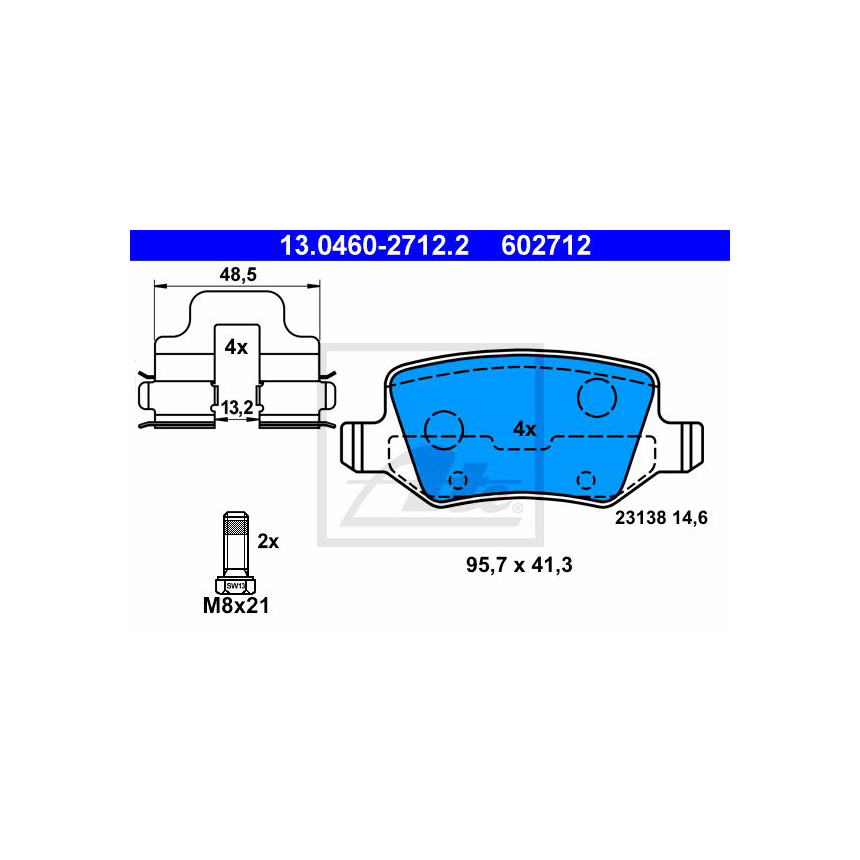 벤츠 A160d W169 04-12년 ATE 뒤쪽 브레이크패드 Y61H