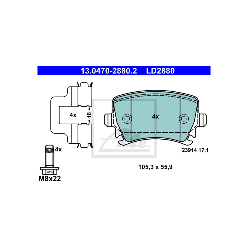 아우디 A6 4.2 FSI 4F 04-11년 ATE 뒤쪽 브레이크패드 VDWD