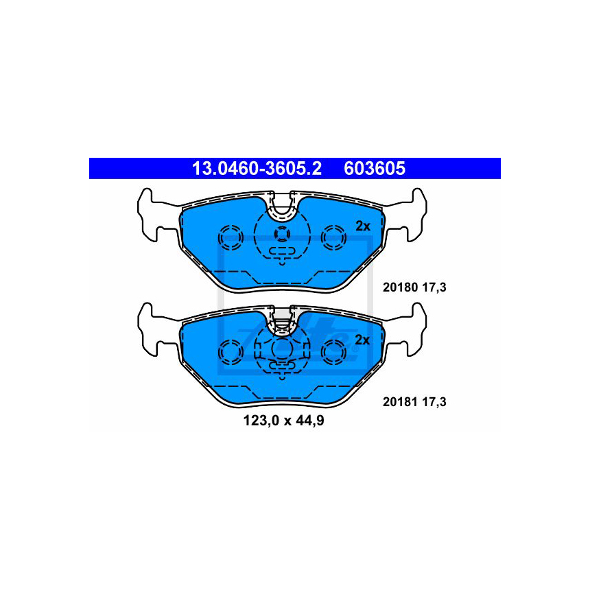 BMW 325i E46 00-05년 ATE 뒤쪽 브레이크패드 DYUI