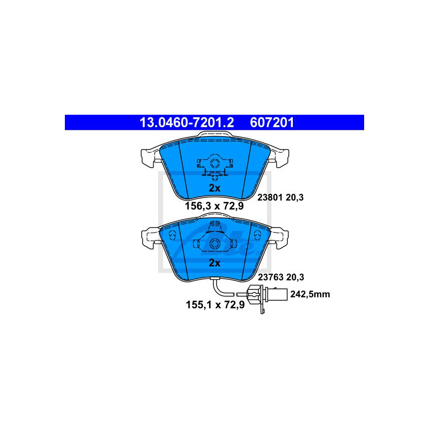 아우디 S4 8E 03-04년 ATE 앞쪽 브레이크패드 27BP