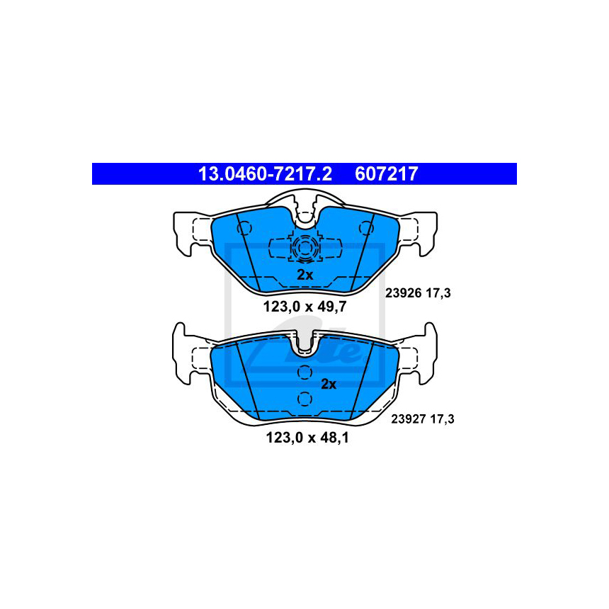 BMW X1 25d E84 09-15년 ATE 뒤쪽 브레이크패드 7X0D