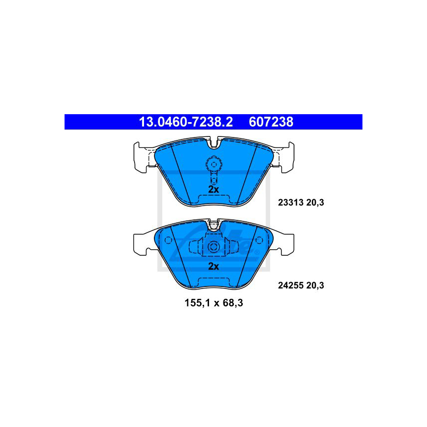 BMW X1 25d E84 09-15년 ATE 앞쪽 브레이크패드 BYW1