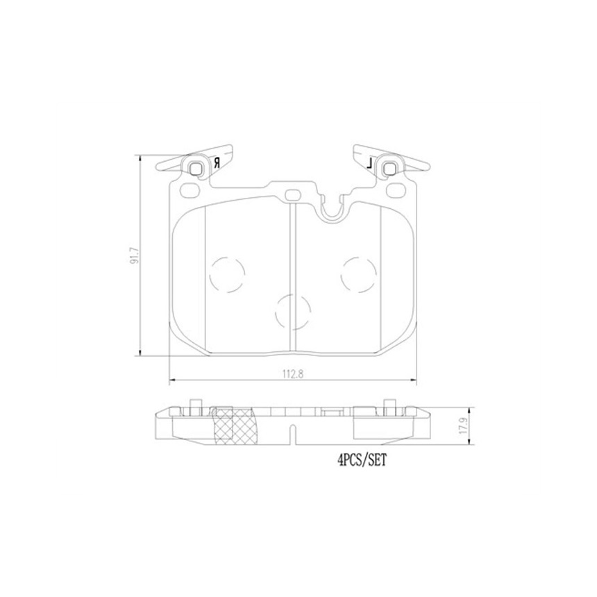 BMW 335i F30 11-15년 BREMBO 앞쪽 세라믹 브레이크패드 71L8