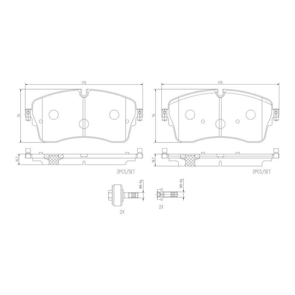 랜드로버 레인지로버 3.0 D350 L405 12-현재 BREMBO 앞쪽 세라믹 브레이크패드 KH41