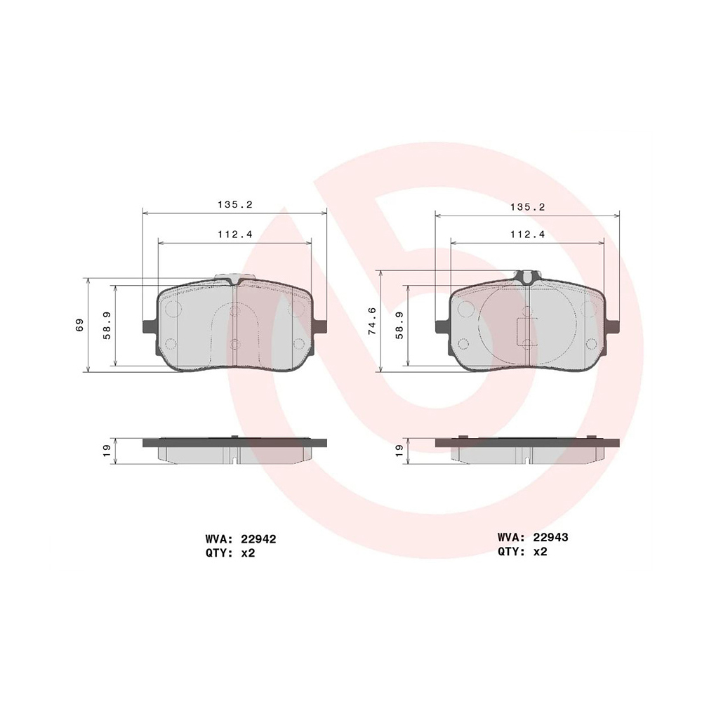 벤츠 A220 W177 18-현재 BREMBO 앞쪽 세라믹 브레이크패드 VW1F