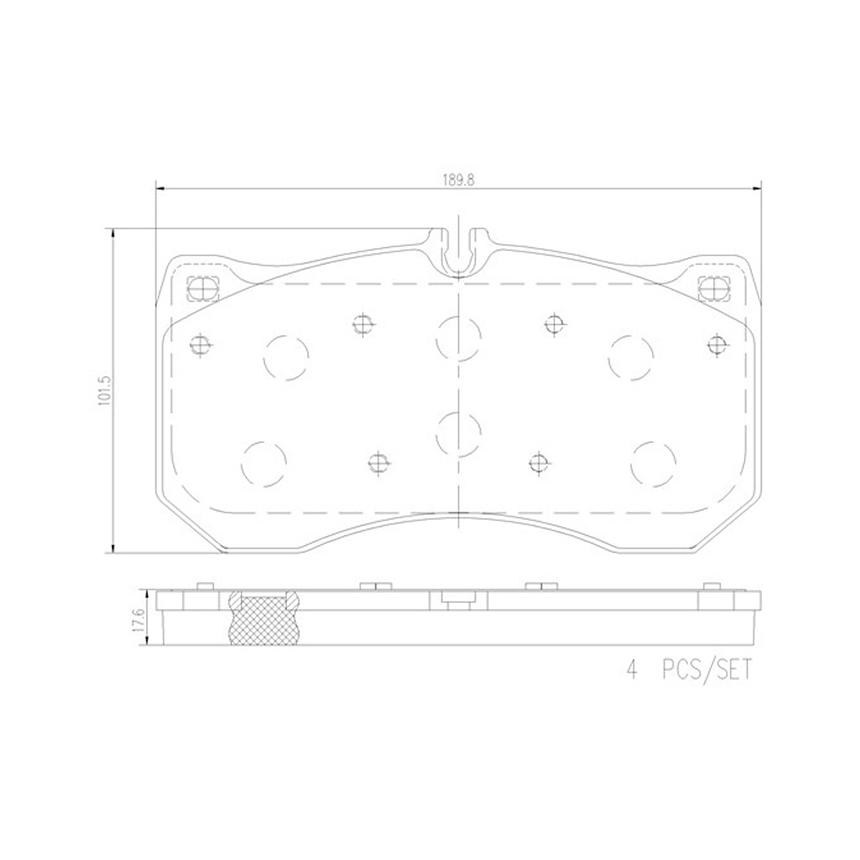 아우디 A7 2.0 TFSI 4G 10-18년 BREMBO 앞쪽 세라믹 브레이크패드 R668