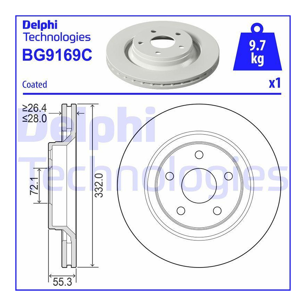 지프 랭글러 2.8 CRD JK 07-16년 DELPHI 앞세트 브레이크디스크 WR06