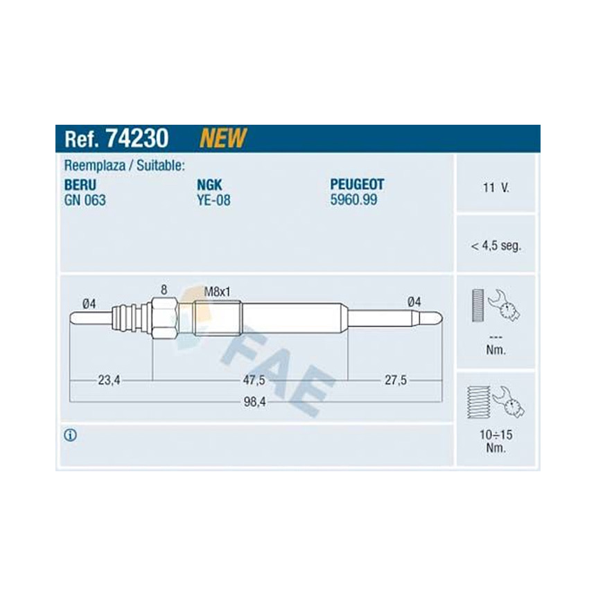 포드 몬데오 2.2 TDCi 07-15년 FAE 예열플러그 50H7