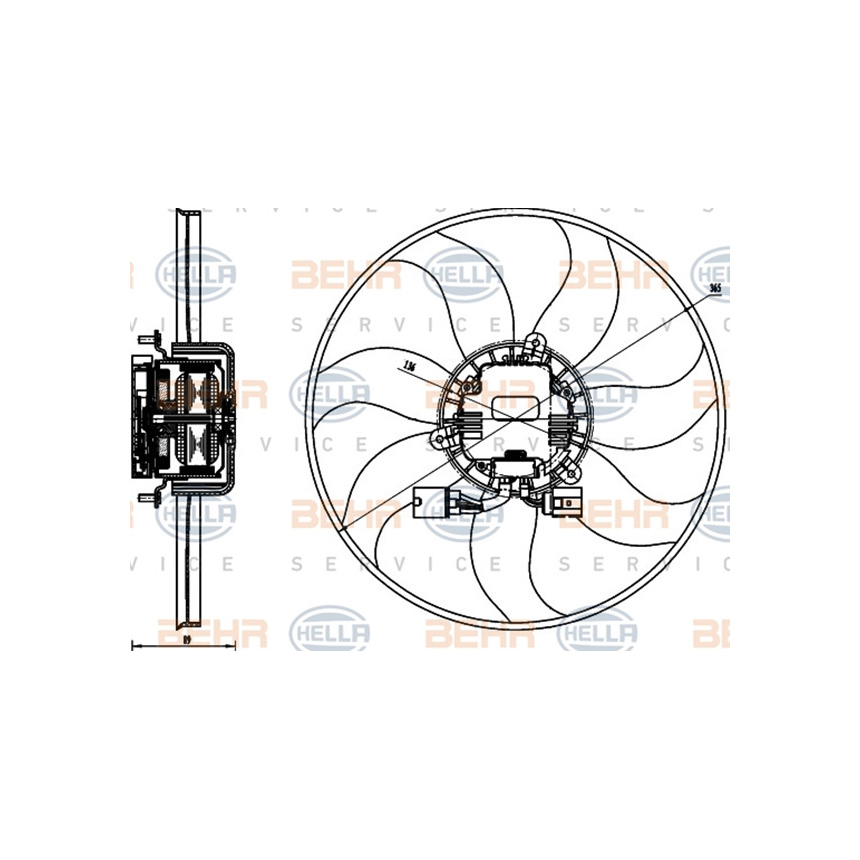 아우디 TT 1.8 TFSI 8J 06-14년 HELLA 라디에이터팬 22WX