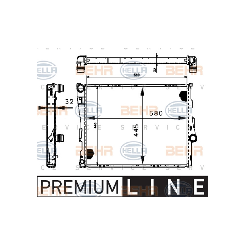 BMW 325i E46 00-05년 HELLA 라디에이터 5SMP