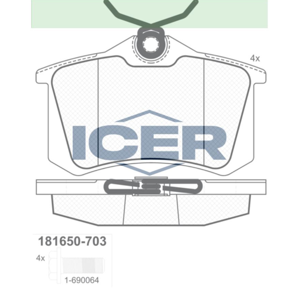 푸조 807 2.0 02-현재 ICER 뒤쪽 브레이크패드 T255