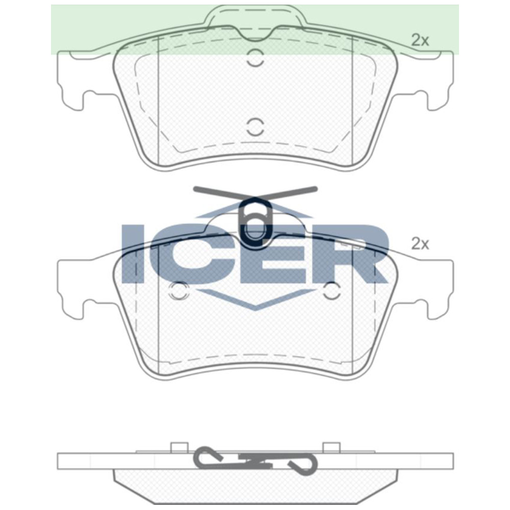 재규어 XK 5.0 XKR 06-14년 ICER 뒤쪽 브레이크패드 TVDH