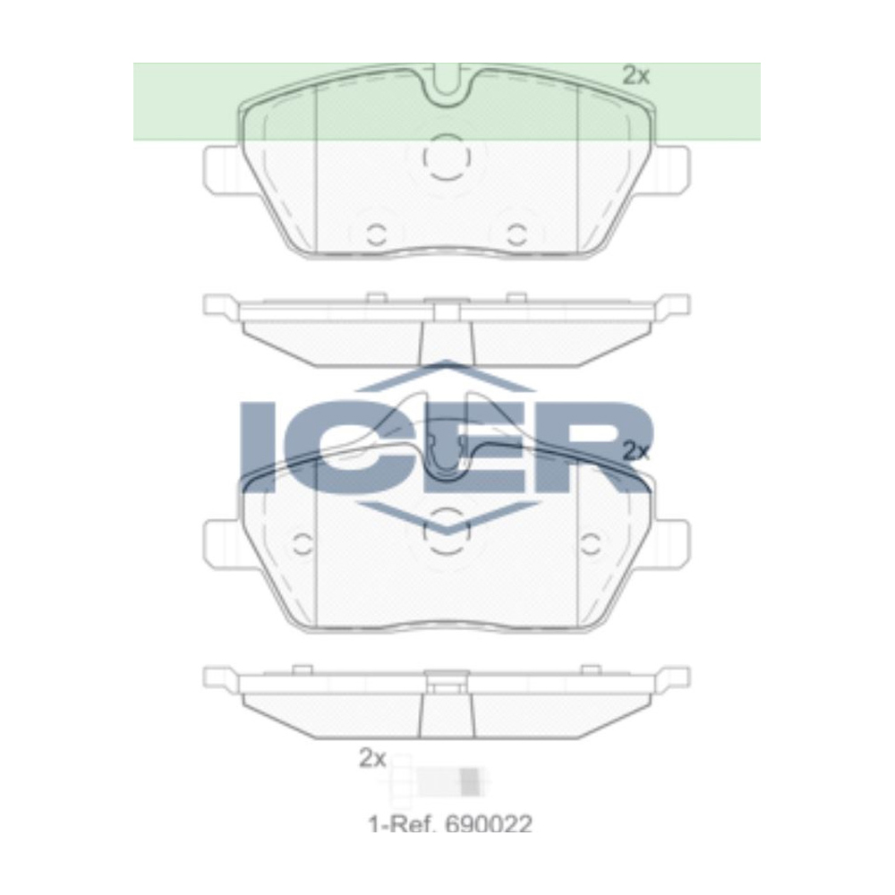 미니 쿠퍼 One D F55 13-현재 ICER 앞쪽 브레이크패드 UHS6