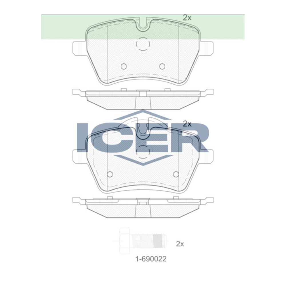 미니 쿠퍼 S JCW R56 06-13년 ICER 앞쪽 브레이크패드 H4XQ