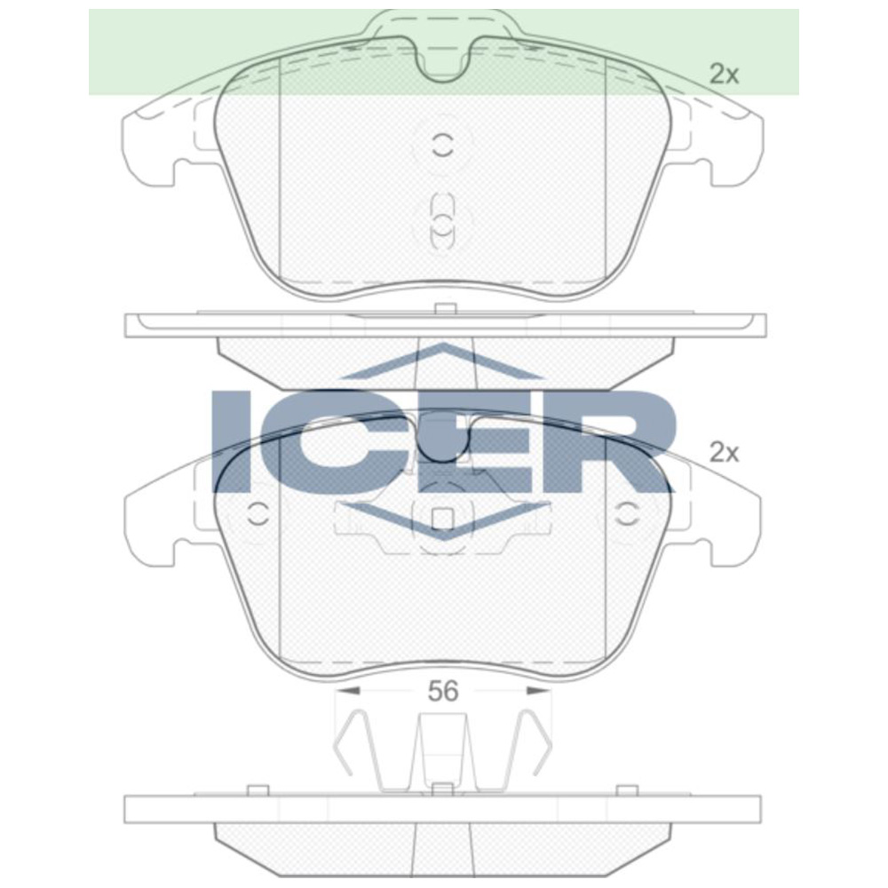 포드 몬데오 2.2 TDCi 07-15년 ICER 앞쪽 브레이크패드 0EQS