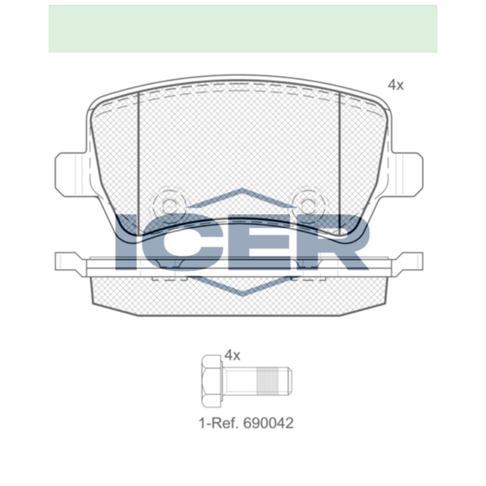 볼보 S60 T 10-18년 ICER 뒤쪽 브레이크패드 NS6C