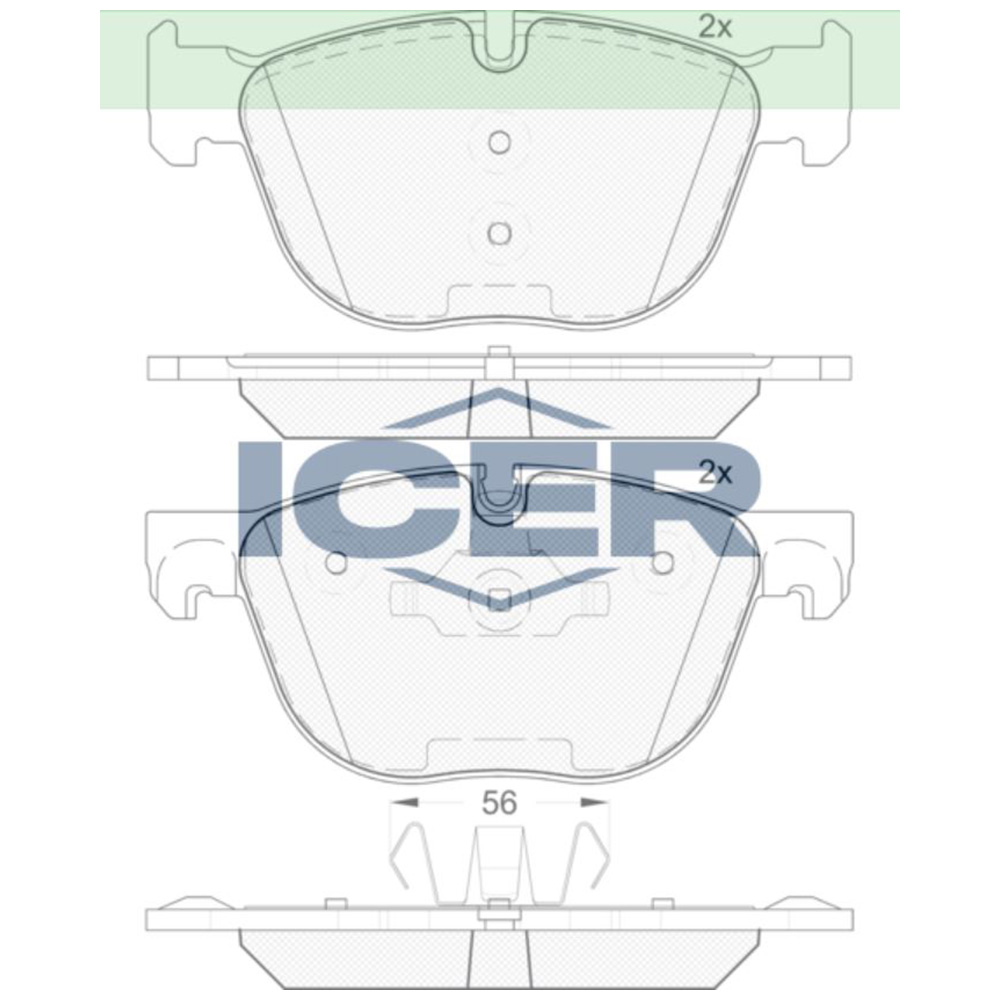 BMW X5 40d E70 10-13년 ICER 앞쪽 브레이크패드 RL7M