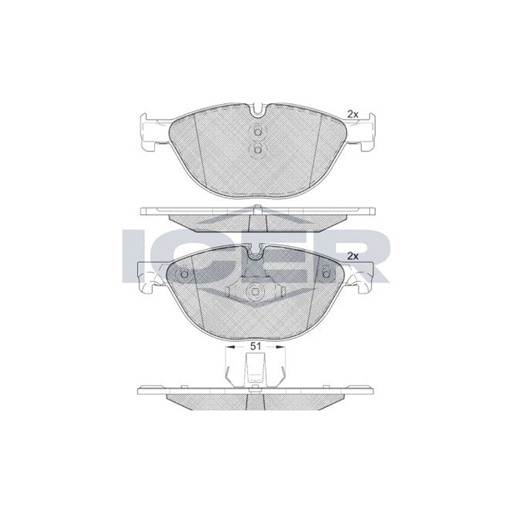 BMW 730d F01 08-15년 ICER 앞쪽 브레이크패드 M151