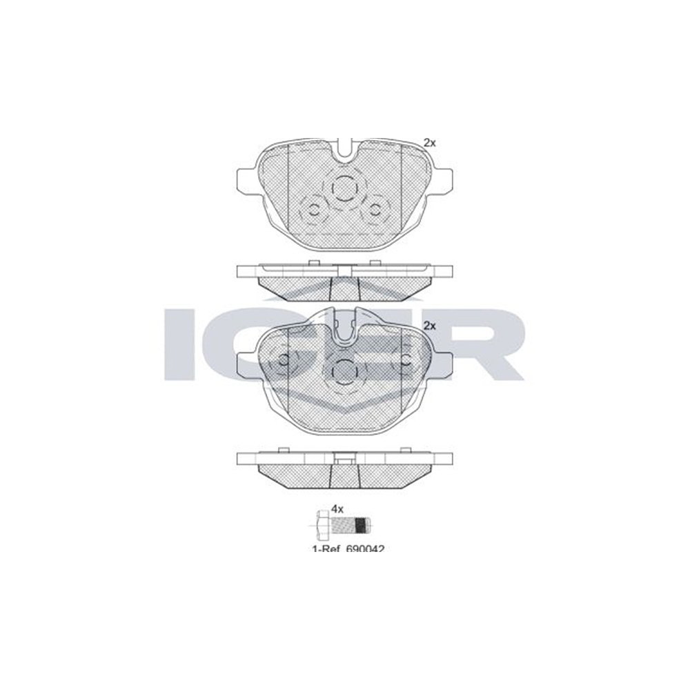 BMW X3 35i F25 10-17년 ICER 뒤쪽 브레이크패드 83M0