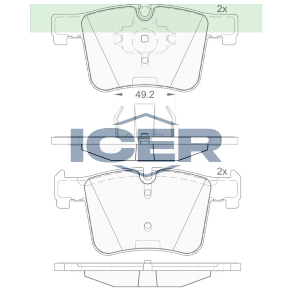 BMW 335i F30 11-15년 ICER 앞쪽 브레이크패드 R3UG