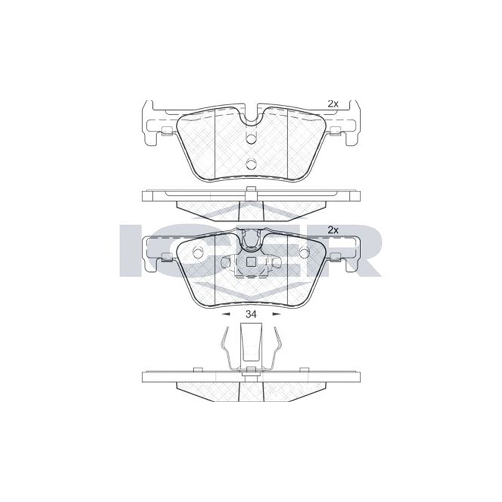BMW 320i F30 12-18년 ICER 뒤쪽 브레이크패드 RFWA
