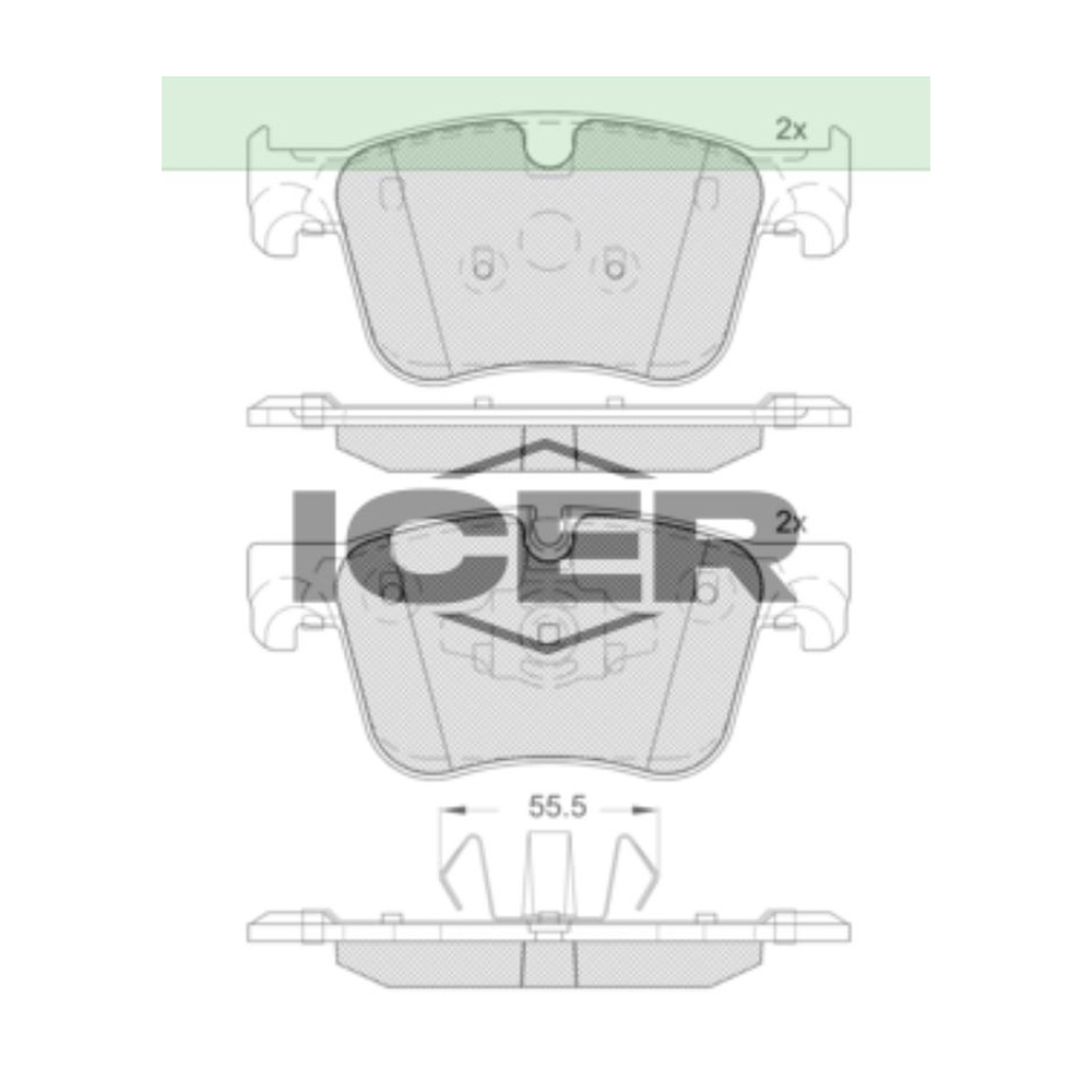 푸조 5008 1.5 BlueHDi 16-현재 ICER 앞쪽 브레이크패드 GNB2