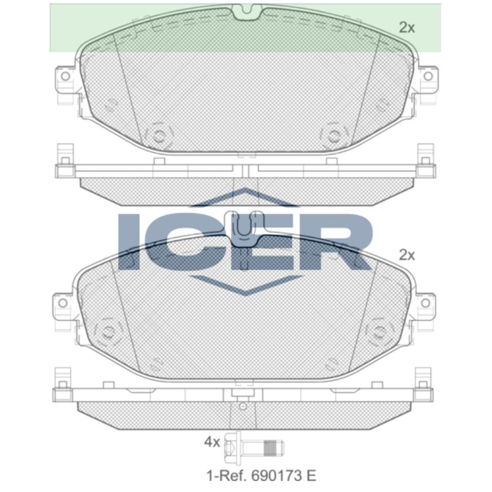벤츠 C300 C205 15-18년 ICER 앞쪽 브레이크패드 S8RE