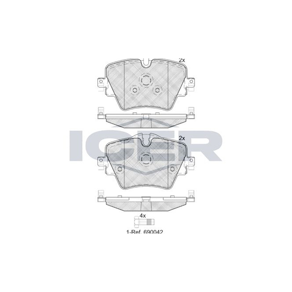 BMW X2 20d F39 17-23년 ICER 앞쪽 브레이크패드 62AB