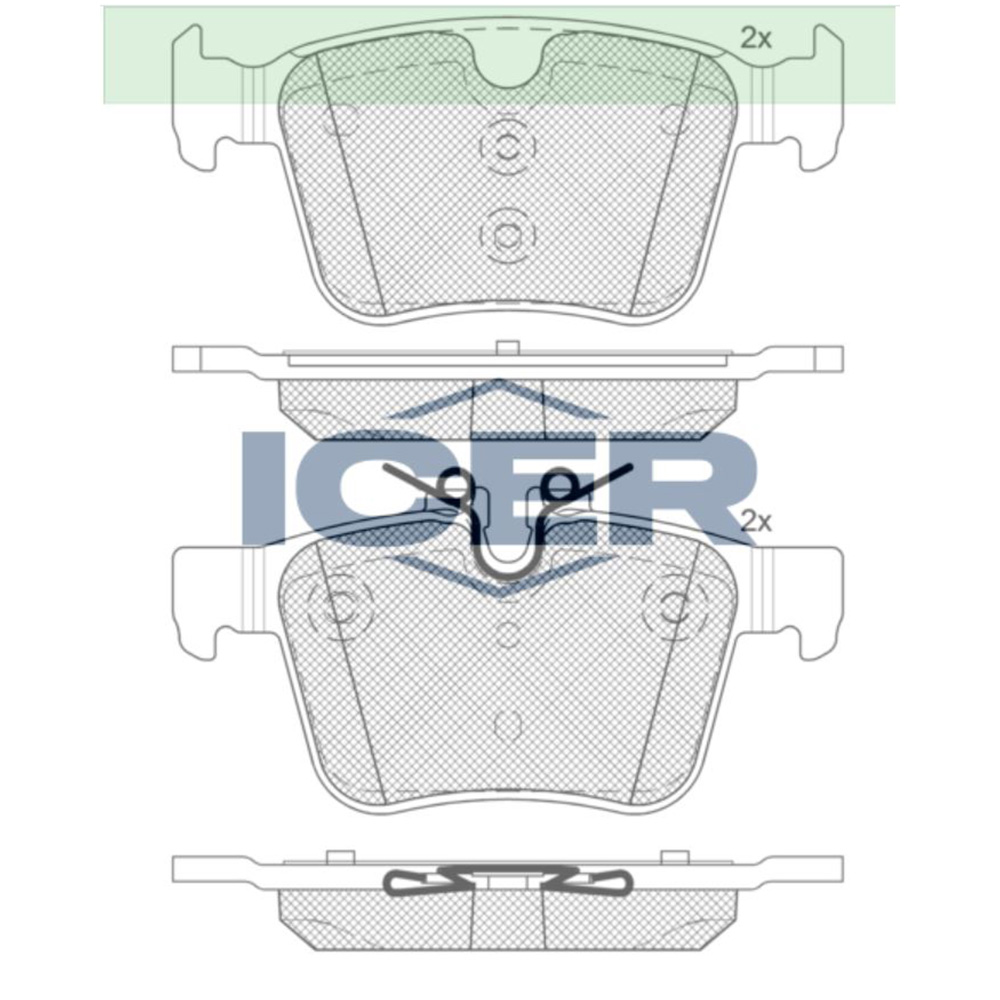 재규어 XE 3.0 S 15-현재 ICER 뒤쪽 브레이크패드 EUO6