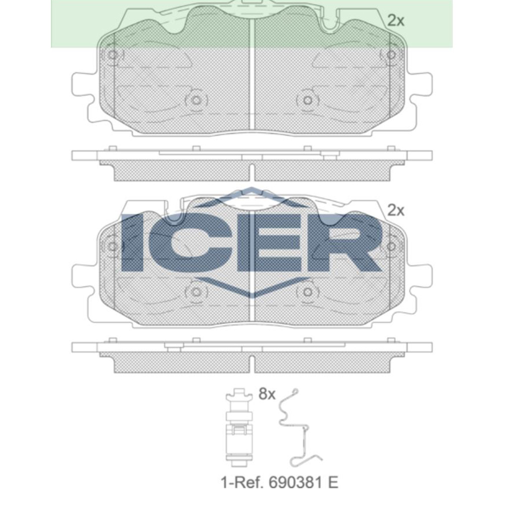 아우디 A4 2.0 35 TDI 8W 15-현재 ICER 앞쪽 브레이크패드 Q5XN