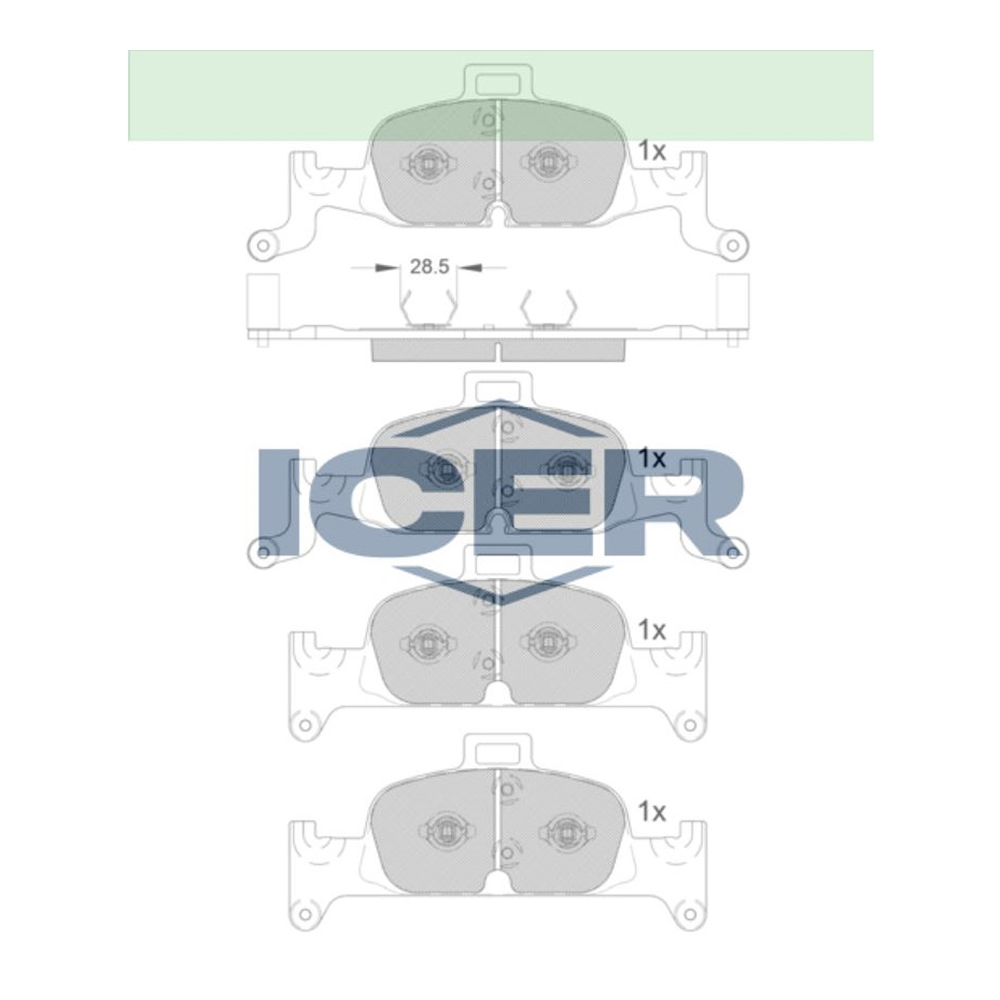 아우디 A4 3.0 TDI 8W 15-현재 ICER 앞쪽 브레이크패드 5X7V