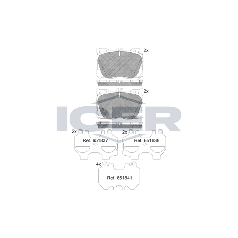 벤츠 E220d C238 16-현재 ICER 앞쪽 브레이크패드 H4PO
