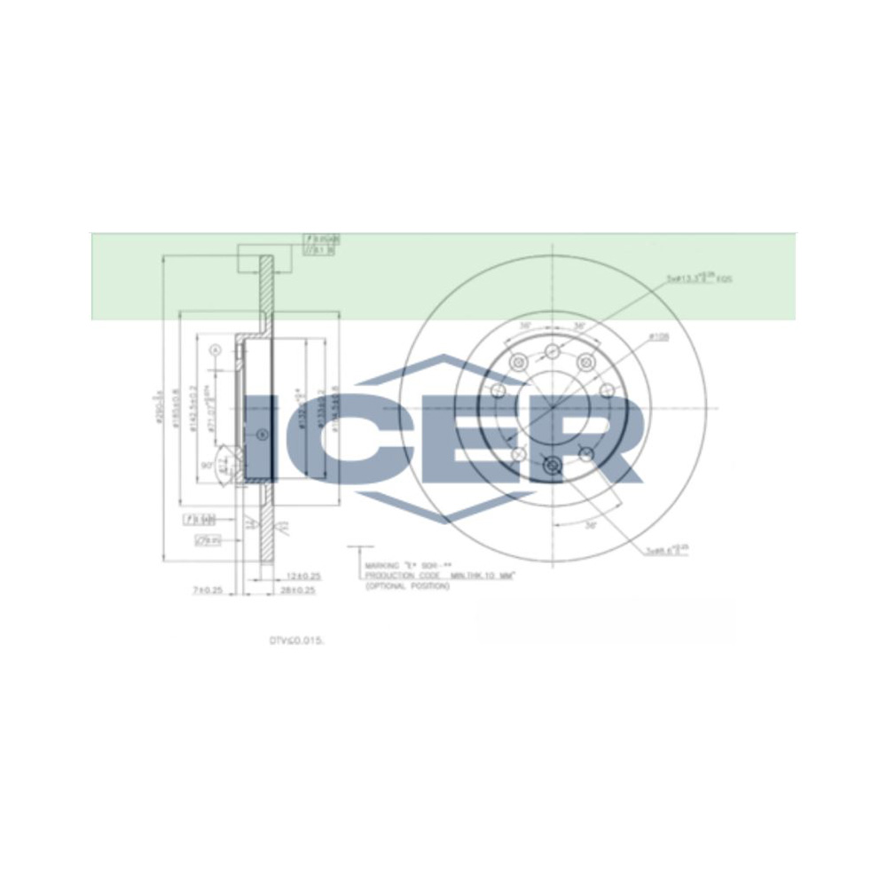 푸조 5008 1.5 BlueHDi 16-현재 ICER 뒤세트 브레이크디스크 UJ6B