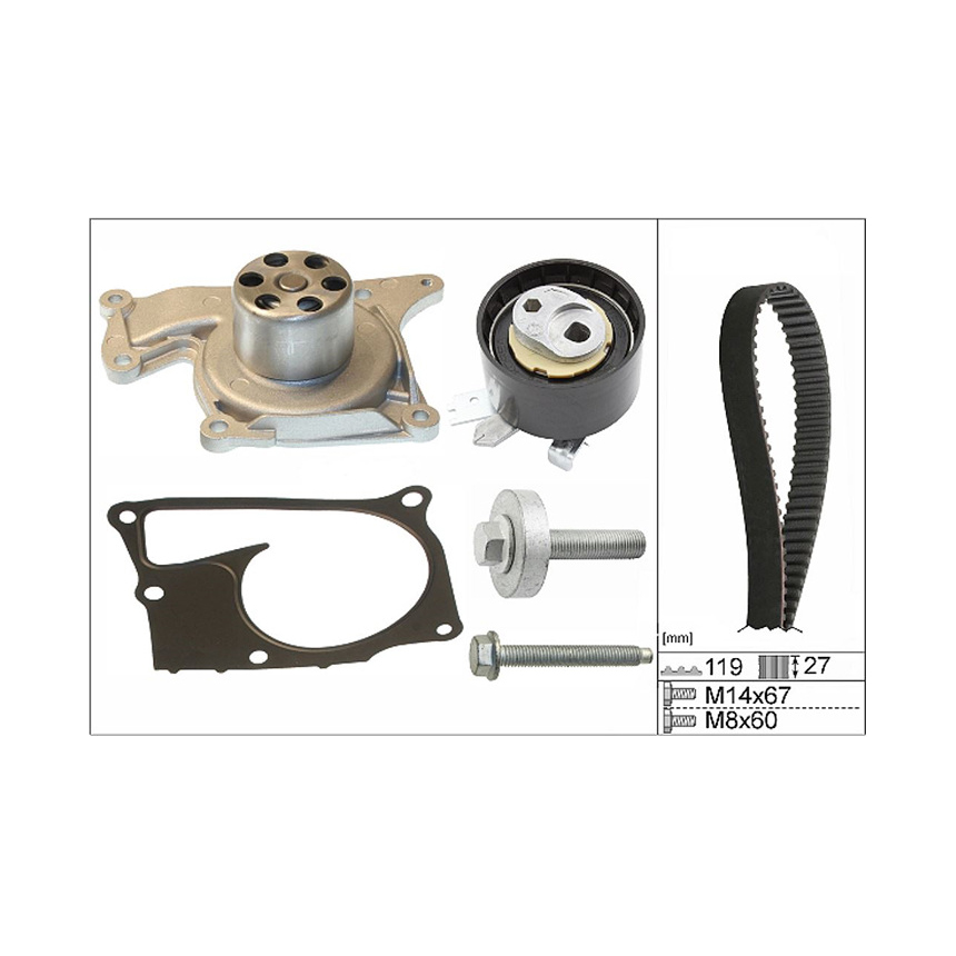 벤츠 B160d W246 13-18년 INA 워터펌프 타이밍벨트 세트 1U4F