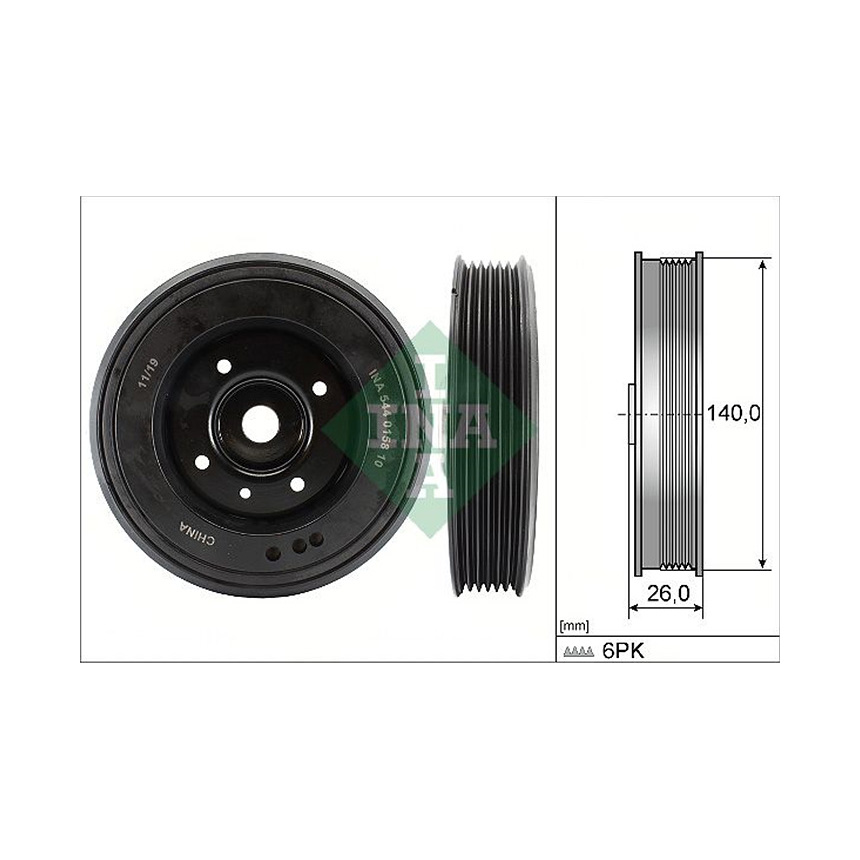 아우디 A4 2.0 TFSI 8K 07-15년 INA 댐퍼풀리 7K0G