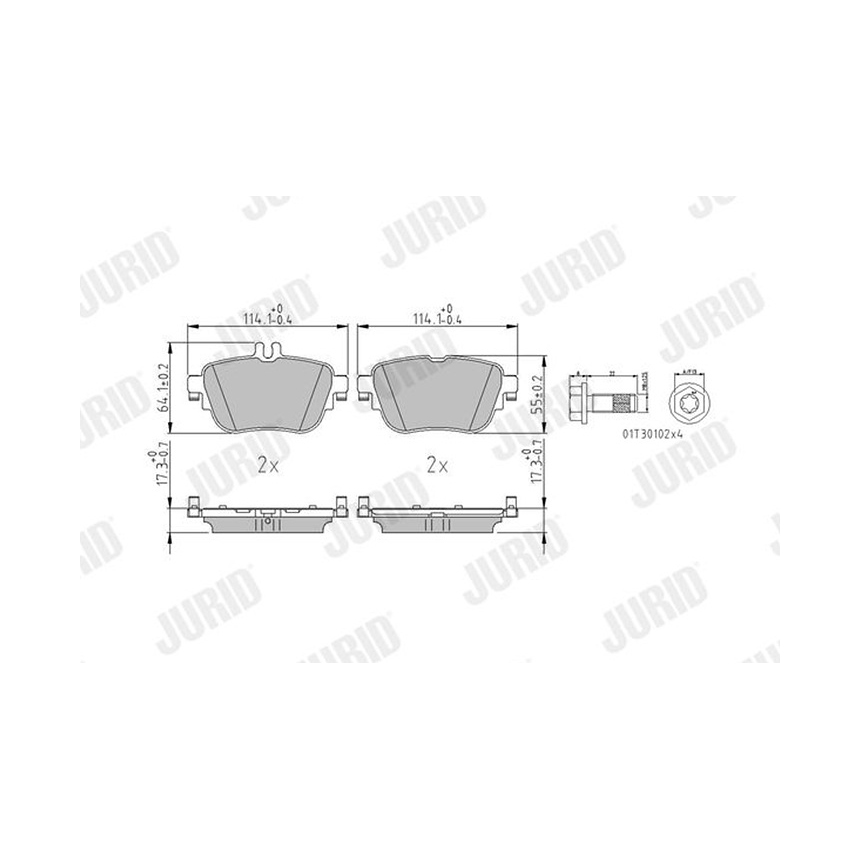 벤츠 E220d C238 16-현재 JURID 뒤쪽 브레이크패드 5X87