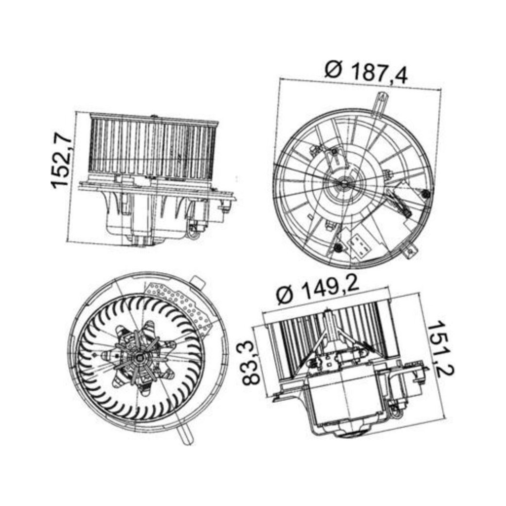 폭스바겐 골프 1.6 FSI 1K1 03-08년 MAHLE 블로워 모터 FRNW