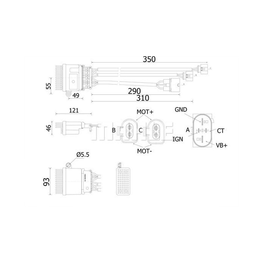 아우디 A4 2.0 TFSI 8K 07-15년 MAHLE 전동팬 컨트롤유닛 QRCR