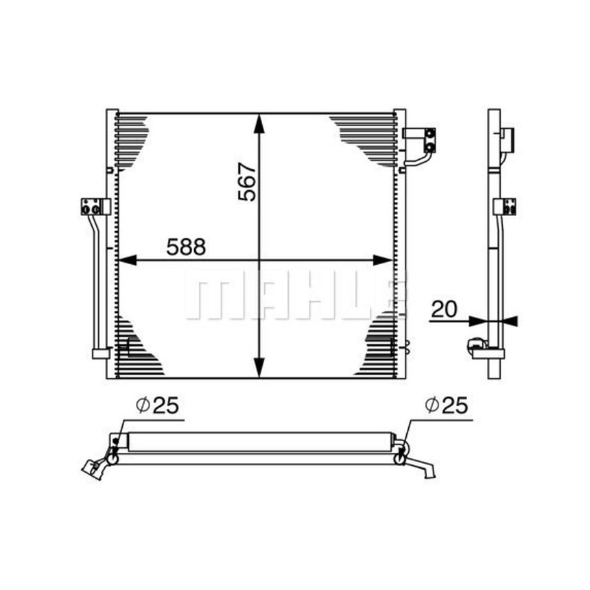 벤츠 GL500 X166 12-15년 MAHLE 에어컨 콘덴서 G07K