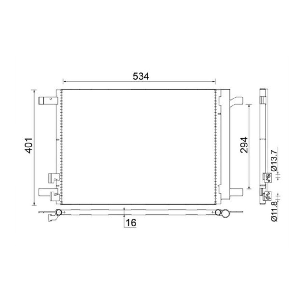 폭스바겐 골프 1.2 TSI 5G1 12-현재 MAHLE 에어컨 콘덴서 N2QT