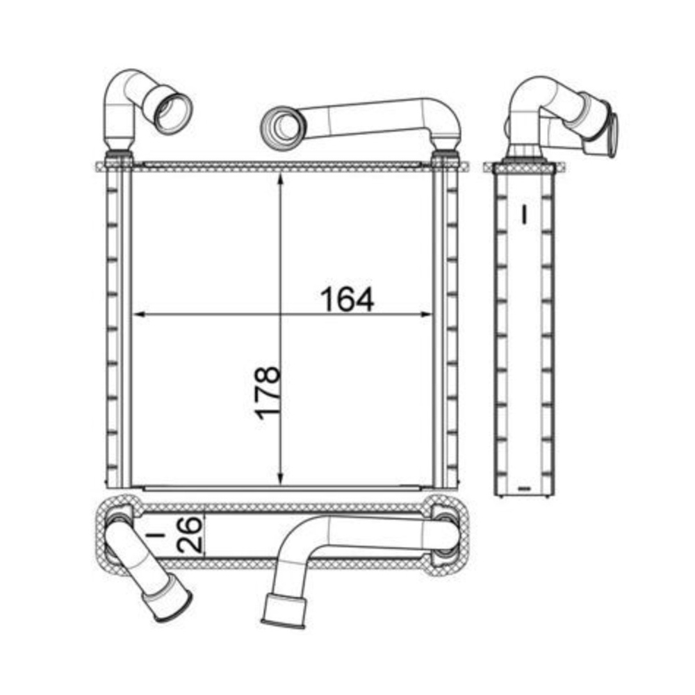 폭스바겐 골프 1.2 TSI 5G1 12-현재 MAHLE 히터코어 64PX