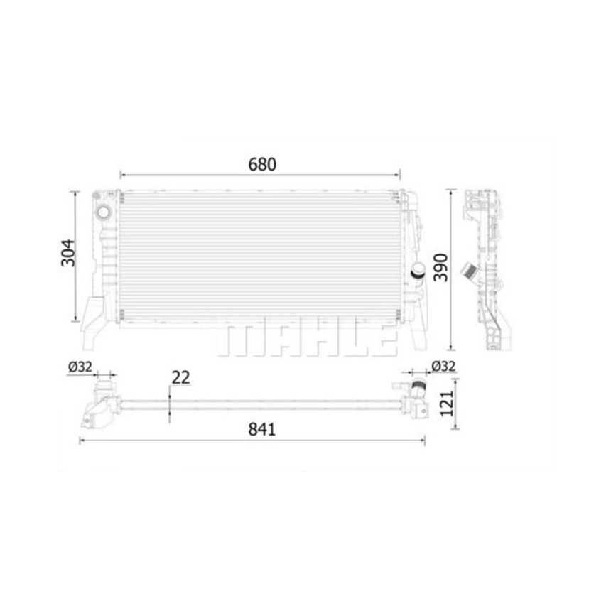 미니 쿠퍼 One D F55 13-현재 MAHLE 라디에이터 QP76