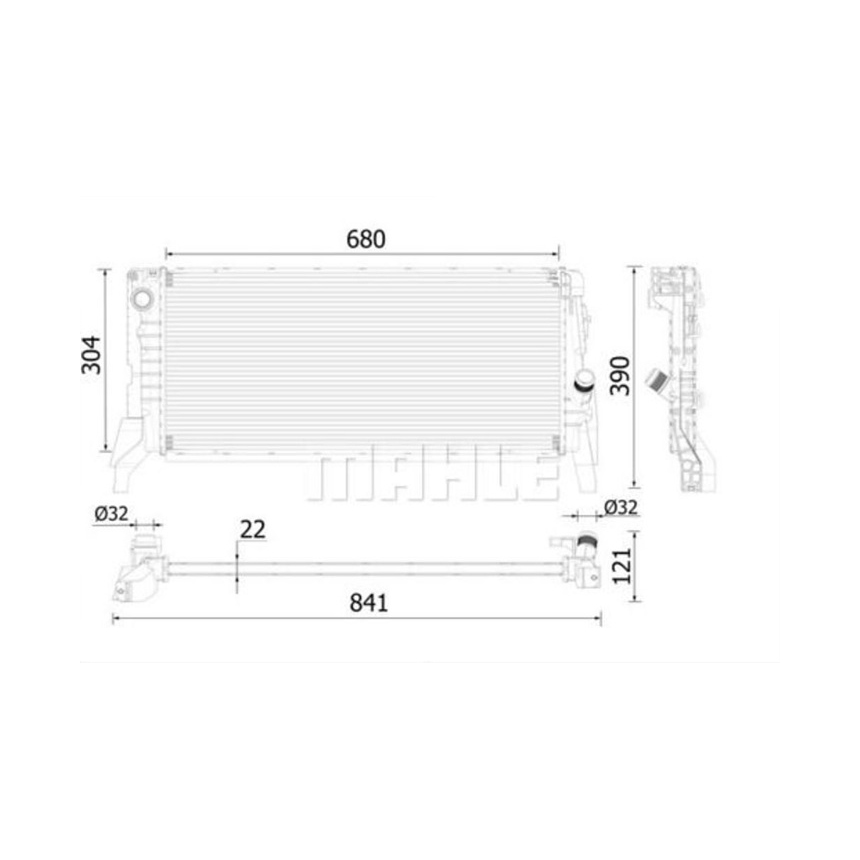미니 쿠퍼 One D F55 13-현재 MAHLE 라디에이터 JL6Q