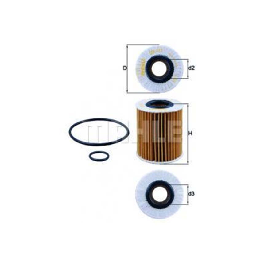 토요타 라브 4 2.2 D 12-현재 MAHLE 엔진오일필터 G0I6