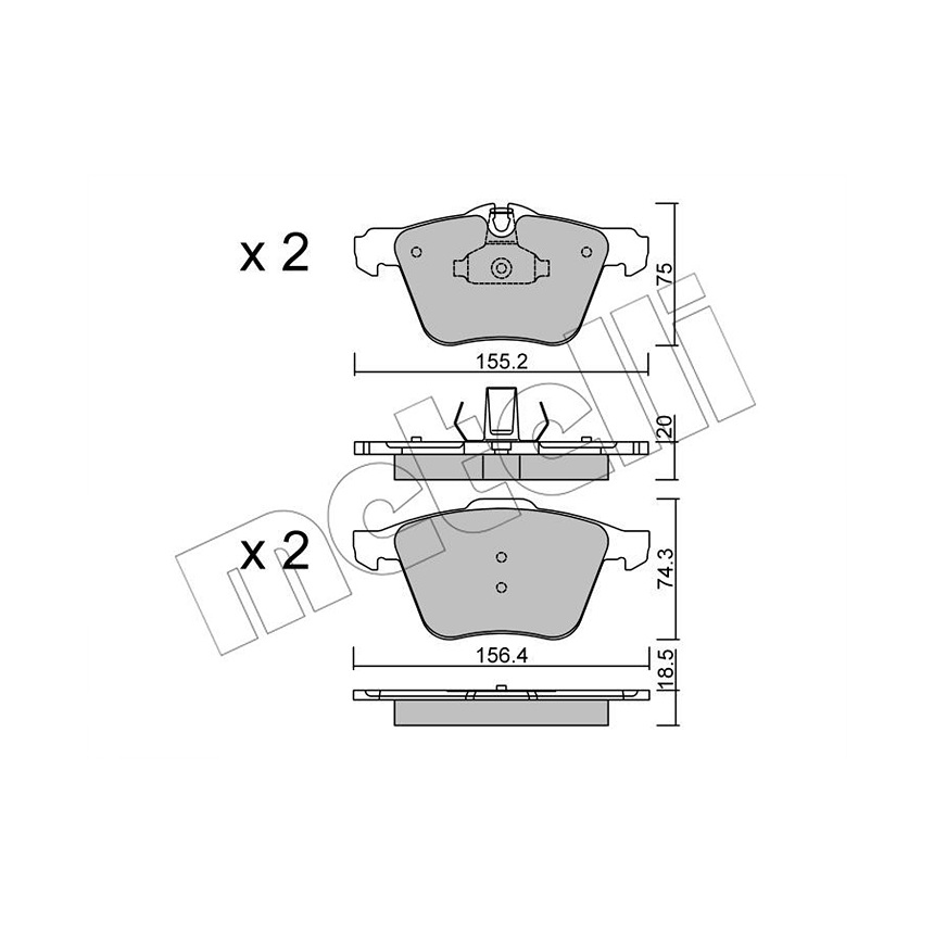 재규어 XK 5.0 XKR 06-14년 METELLI 앞쪽 브레이크패드 WF5C
