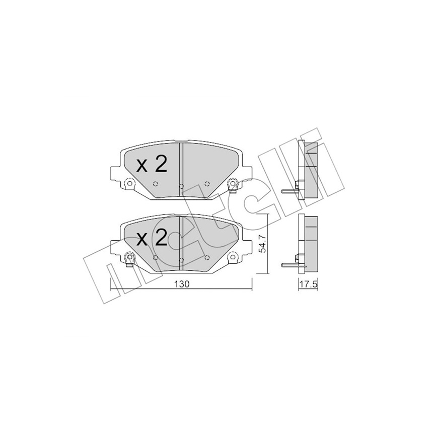 피아트 프리몬트 2.0 JTD 11-현재 METELLI 뒤쪽 브레이크패드 4MEY
